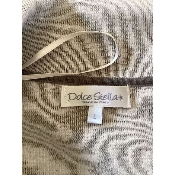 Dolce Stella Womens Cardigan Sweater Sz L Italy Wool Blend Gray - Picture 6 of 9